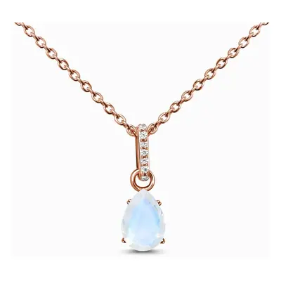 Royal Fashion náhrdelník 14k zlato Vermeil GU-DR24306N-ROSEGOLD-MOONSTONE-TOPAZ