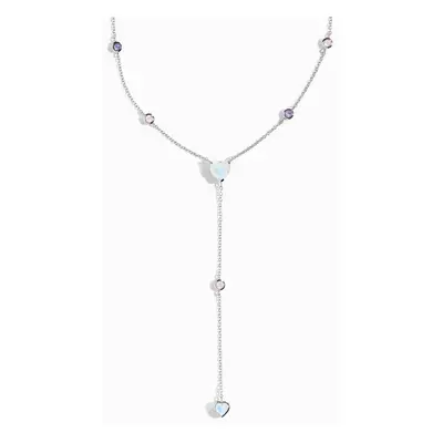 Royal Fashion stříbrný náhrdelník GU-DR24617N-SILVER-MOONSTONE-ROSEQUARTZ-AMETHYST