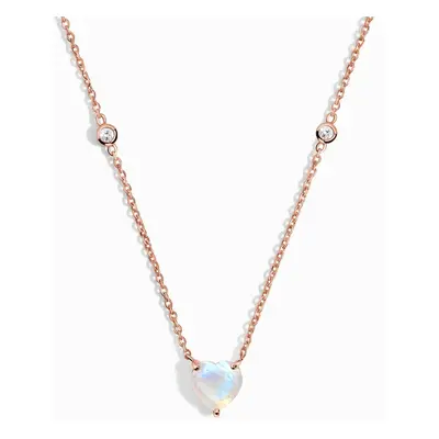 Royal Fashion náhrdelník 14k zlato Vermeil GU-DR23100N-ROSEGOLD-MOONSTONE-TOPAZ