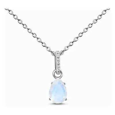 Royal Fashion stříbrný náhrdelník GU-DR24306N-SILVER-MOONSTONE-TOPAZ