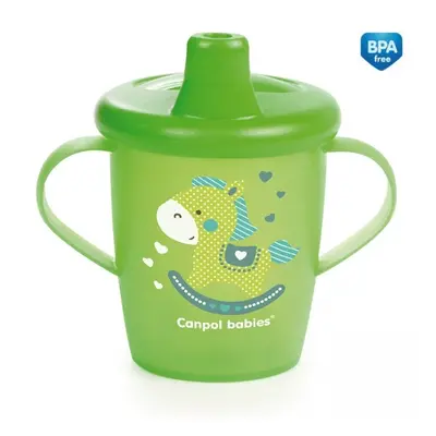 Netekoucí hrníček s pítkem Canpol Babies Anywayup TOYS - zelený, 250 ml