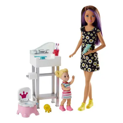 Mattel Barbie Chůva herní set s postýlkou černoška