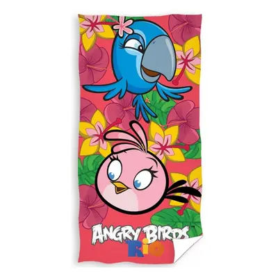 CARBOTEX Osuška Angry Birds Rio růžová 70x140 cm