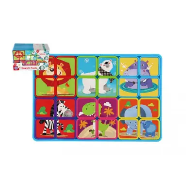 Teddies Puzzle magnetické deskové zvířata plast