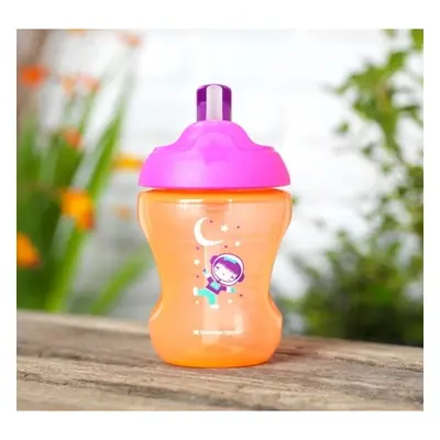 Tommee Tippee netekoucí hrnek s brčkem Straw Cup 230ml pink