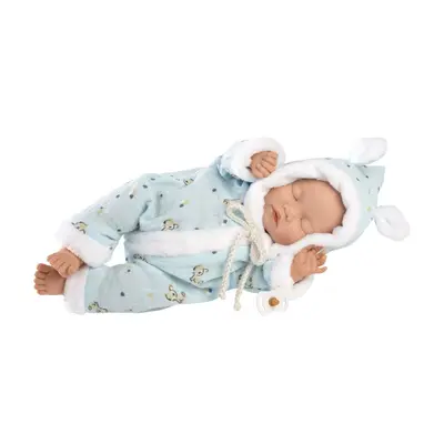 Llorens 63301 LITTLE BABY - spící realistická panenka miminko s měkkým látkovým tělem - 32 cm