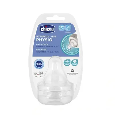 Chicco dudlík na láhev Perfect 5/Well Being fyziologický střední průtok 2 ks V001517