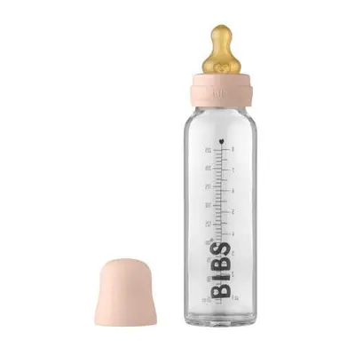 Skleněná lahvička BIBS Antikoliková 225 ml Blush