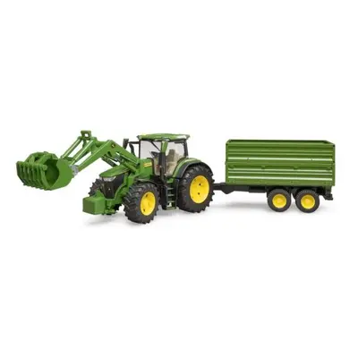 Bruder 3155 Traktor John Deere 7R 350 s čelním nakladačem a přívěsem