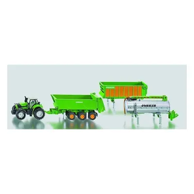 Siku Joskin Farmer 1848 Traktor Deutz se sadou přívěsů 1:87