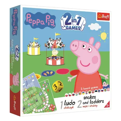 Soubor her 2v1 Člověče, nezlob se, Hadi a žebříky Peppa Pig/Prasátko Peppa v krabici 24x24x5,5cm