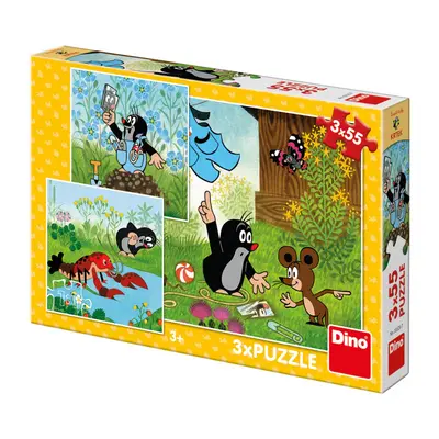 Dino Puzzle Krteček a kalhotky 3x55 dílků