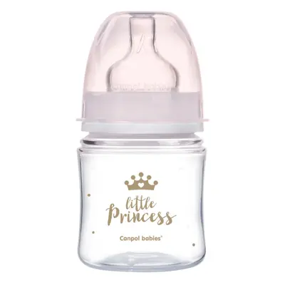 Canpol babies Kojenecká lahev se širokým hrdlem ROYAL BABY 120ml růžová