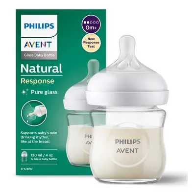 Avent Philips láhev Natural Response skleněná transparentní 120 ml