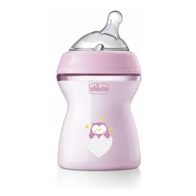 Chicco Skleněná antikoliková kojenecká lahev 250 ml 0+ růžová