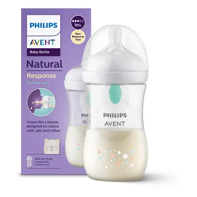 Avent Philips láhev Natural Response s ventilem AirFree medvěd 260 ml bílá