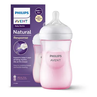 Philips Avent Láhev Natural Response 260ml, 1m+, růžová