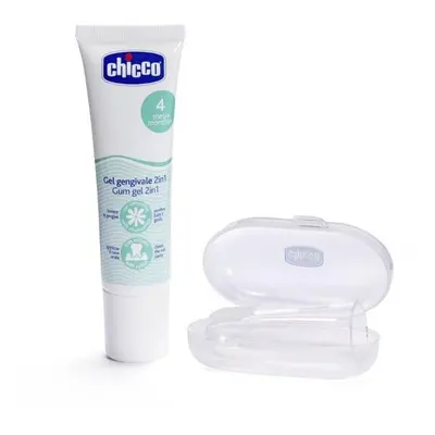 Chicco Oral Care gel na dásně s masážním kartáčkem 4 m+ (Sanitising Action in the Oral Cavity,So