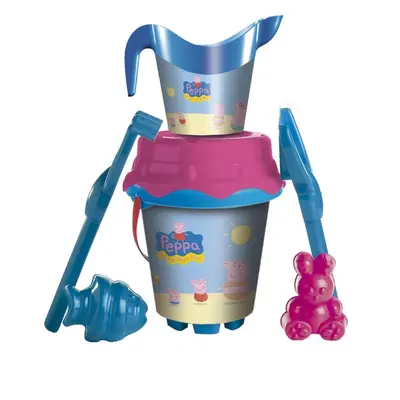 UNICE Set na písek Peppa Pig kyblík s konvičkou a nástroji 6ks plast