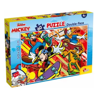 Oboustranné puzzle 60 dílků Mickey Mouse o rozměrech 50 x 35 cm