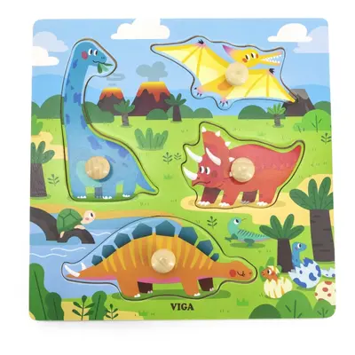 Viga Toys puzzle s odznaky Dinosauři