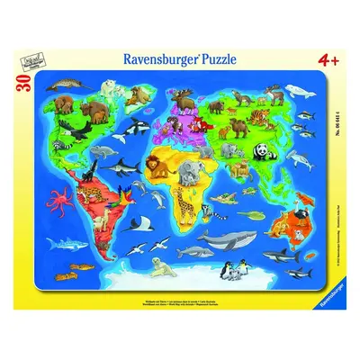 Ravensburger Mapa světa se zvířaty 30 dílků