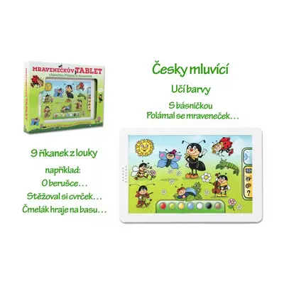 Teddies Mravenečkův tablet plast 30x20x2 cm na baterie se zvukem