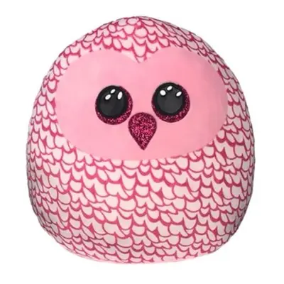 Polštář TY Squish-a-Boos PINKY - růžová sova 30cm