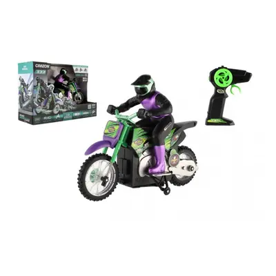 Motorka RC plast 22cm 2,4GHz na dálkové ovládání na baterie v krabici 33x23x13cm