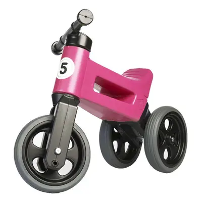 Teddies Funny Wheels Sport 2v1 růžové s gumovými koly