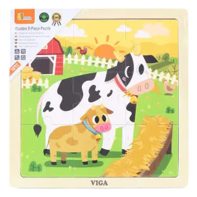 Viga puzzle 9 dílků kravičky