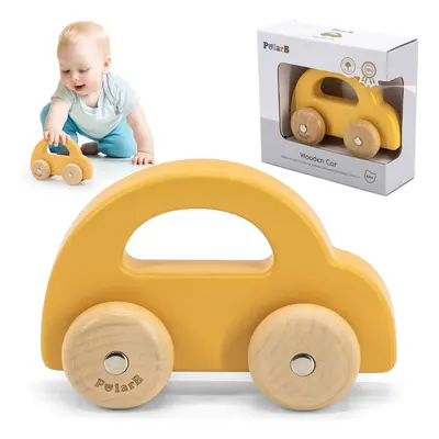 VIGA PolarB Wood Wood Push Car Yellow