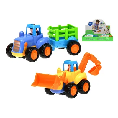 Wiky Vehicles Traktor + vlek / Bagr se setrvačníkem, 16 cm