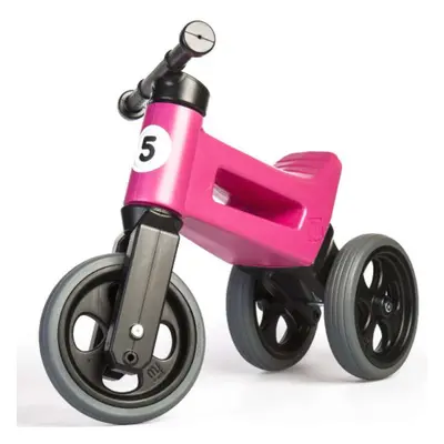 Teddies Funny Wheels Sport 2v1 růžové s gumovými koly