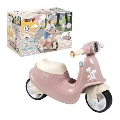 Smoby motorka s reflektorom Scooter Pink s gumenými kolesami ružové