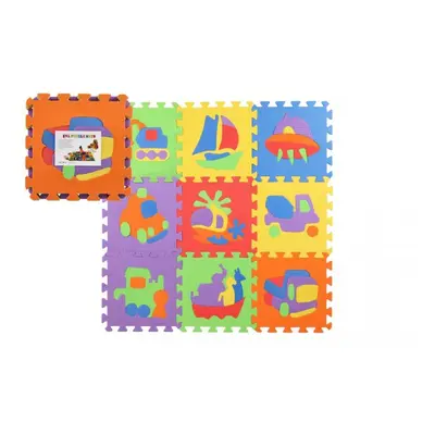 Teddies Pěnové puzzle Dopravní prostředky 29x29x1cm 10ks ve fólii