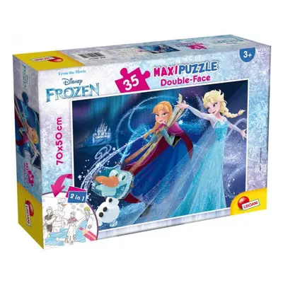 Oboustranné puzzle Maxi 35 dílků Frozen. Zmrazené 66711 LISCIANI