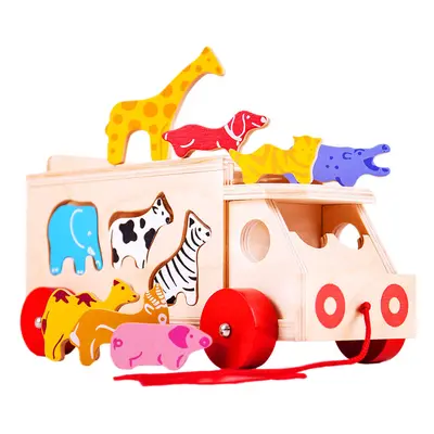 Bigjigs Toys dřevěné auto se zvířátky