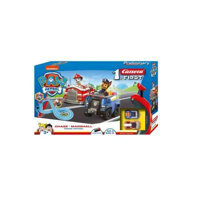 Autodráha Carrera First Paw Patrol/Tlapková Patrola 2,9m plast +2 auta na bat. v krabici 50x30x7