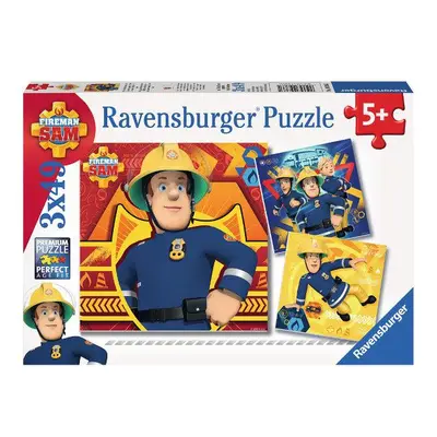 Ravensburger Požárník Sam v nebezpečí 3 x 49 dílků