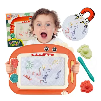 Barevná magnetická tabule Scrapbook + 2 razítka dinosaurů