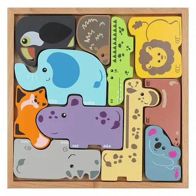 Dřevěné puzzle ZOO crew