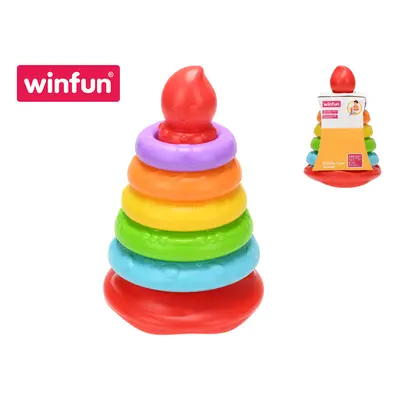 Winfun pyramida 20cm s barevnými kroužky 5ks