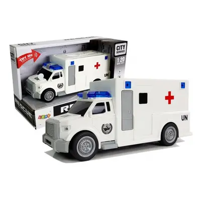 Bílý vůz ambulance 1:20 se zvukem