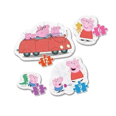 CLEMENTONI Moje první puzzle: Prasátko Peppa 4v1 3,6,9,12 dílků