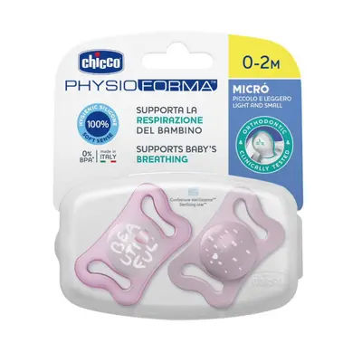 CHICCO MICRO dudlík růžový sil 0-2m 2 ks