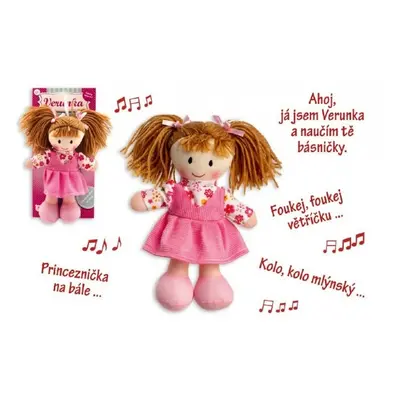 Teddies Panenka Verunka hadrová plyš 20cm česky mluvící na kartě