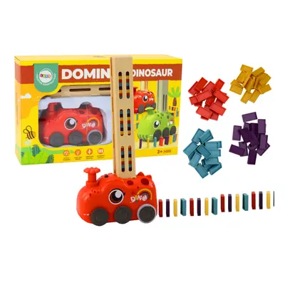 Červené dinosauří auto domino