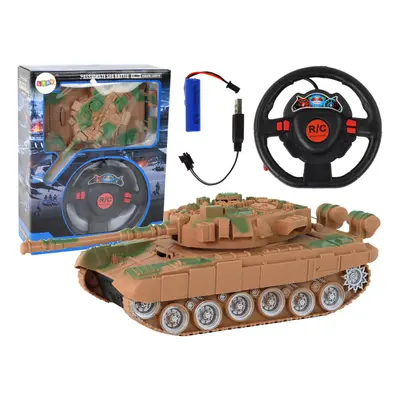 RC tank hnědý 1:18 se světlem a zvukem