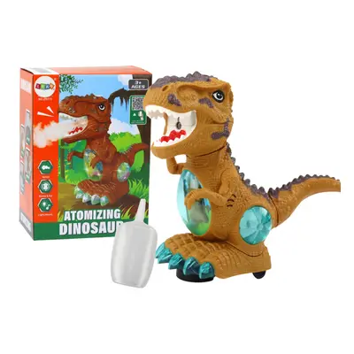 Dinosaurus chrlí páru se světlem a zvukem hnědý